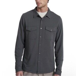 Vuori Men's Boulevard Shirt Jacket M Grey V281 Cotton Blend Stretch Button Up